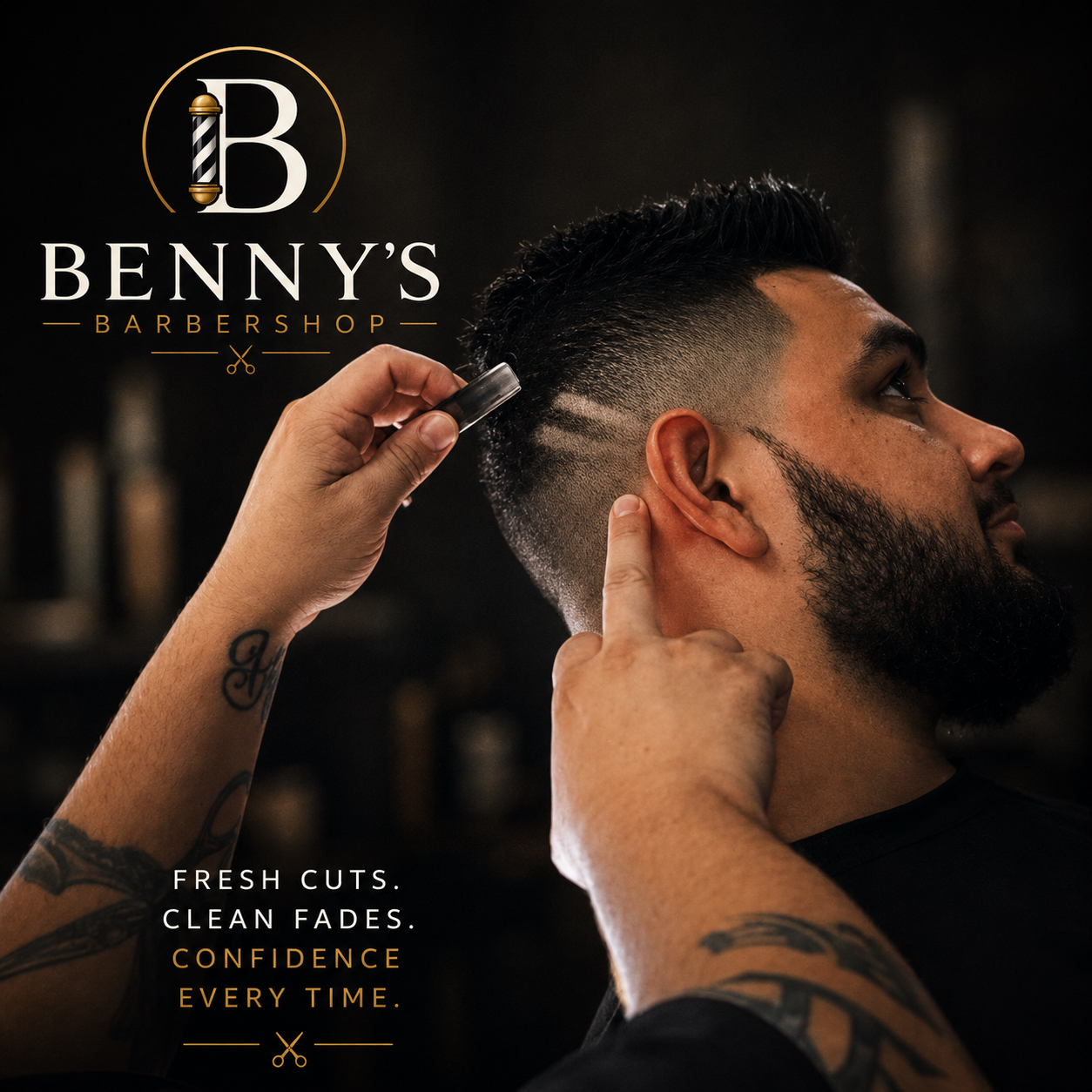 Beard trim and skin fade
